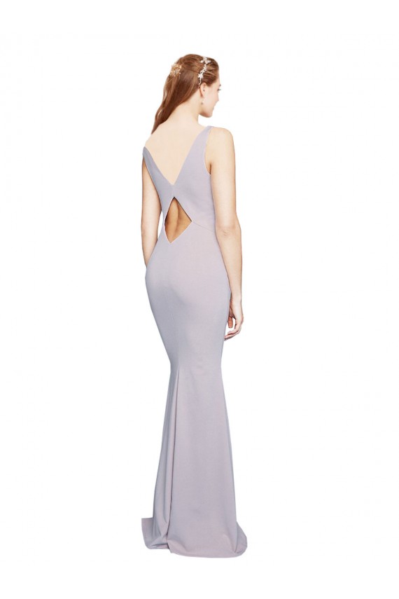 Purchase Long Sleeveless V-Neck Mermaid Stretch Crepe Evening Dress Canada