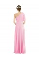 Purchase Long Sleeveless One Shoulder Trumpet Soft Chiffon Barely Pink Maxi Evening Dress Canada