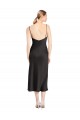 Purchase Midi Length Sleeveless Spaghetti Straps A-Line Stretch Satin Evening Dress Canada