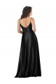 Purchase Long Sleeveless V-Neck A-Line Silky Satin Low Back Evening Dress Canada