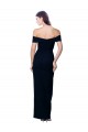 Purchase Long Sleeveless Off the Shoulder Mermaid Stretch Crepe Black Evening Dress Canada
