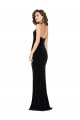 Purchase Long Sleeveless Halter Neck Sheath Stretch Velvet Semi Formal Evening Dress Canada