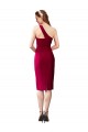 Purchase Cocktail Length Sleeveless One Shoulder Sheath Stretch Crepe Evening Dress Canada