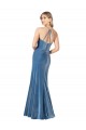 Purchase Long Sleeveless Spaghetti Straps Sheath Stretch Velvet Open Back Evening Dress Canada