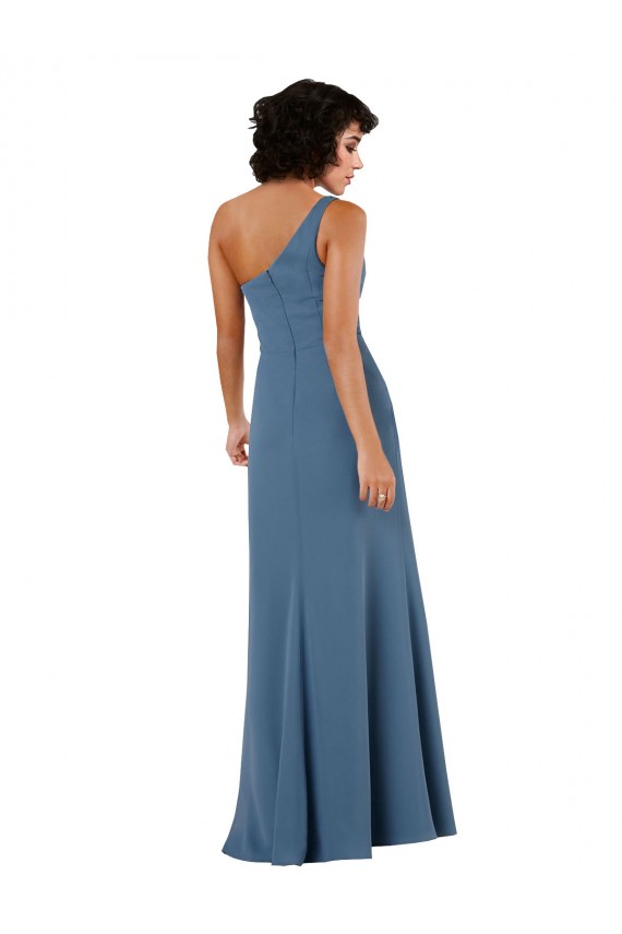 Purchase Long Sleeveless One Shoulder A-Line Soft Chiffon Burgundy Evening Dress Canada