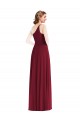 Purchase Long Sleeveless One Shoulder A-Line Soft Chiffon Maxi Evening Dress Canada