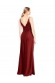 Purchase Long Sleeveless Spaghetti Straps A-Line Stretch Satin Evening Dress Canada