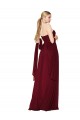 Purchase Long Sleeveless Sweetheart A-Line Soft Chiffon Burgundy Evening Dress Canada