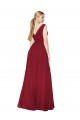 Purchase Long Sleeveless High Neck A-Line Soft Chiffon V-Back Evening Dress Canada