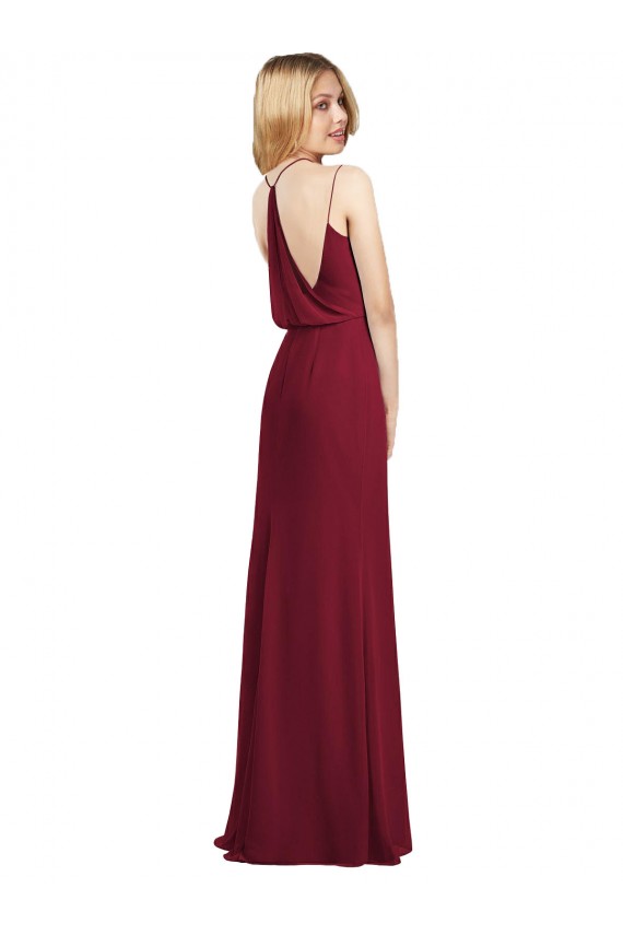 Purchase Long Sleeveless V-Neck A-Line Chiffon Maxi Evening Dress Canada