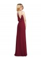 Purchase Long Sleeveless V-Neck A-Line Chiffon Maxi Evening Dress Canada