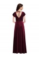 Purchase Long Flutter Sleeve V-Neck A-Line Stretch Velvet Maxi Evening Dress Canada