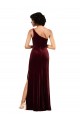 Purchase Long Sleeveless One Shoulder Column Stretch Velvet Sexy Evening Dress Canada