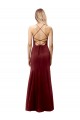 Purchase Long Sleeveless Halter Neck Mermaid Stretch Crepe Burgundy Gold Evening Dress Canada