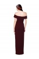 Purchase Long Sleeveless Off the Shoulder Mermaid Stretch Crepe Burgundy Gold Evening Dress Canada