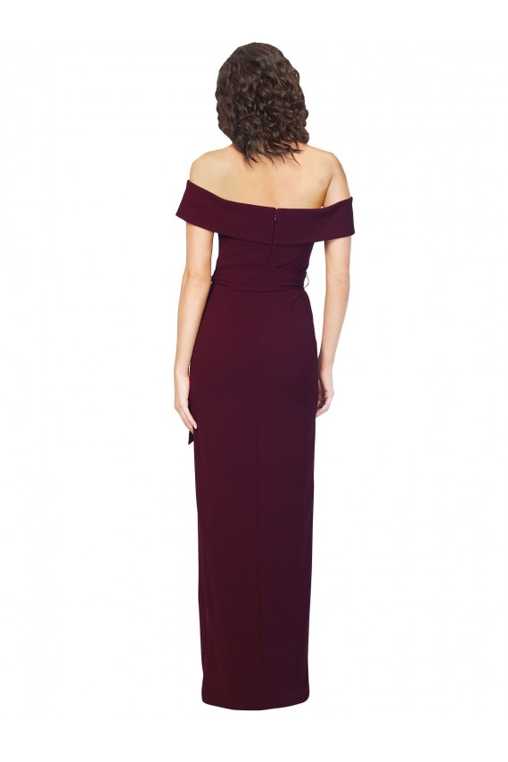 Purchase Long Sleeveless Off the Shoulder Sheath Stretch Crepe Evening Dress Canada
