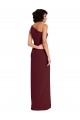 Purchase Long Sleeveless One Shoulder Sheath Stretch Crepe Burgundy Gold Evening Dress Canada