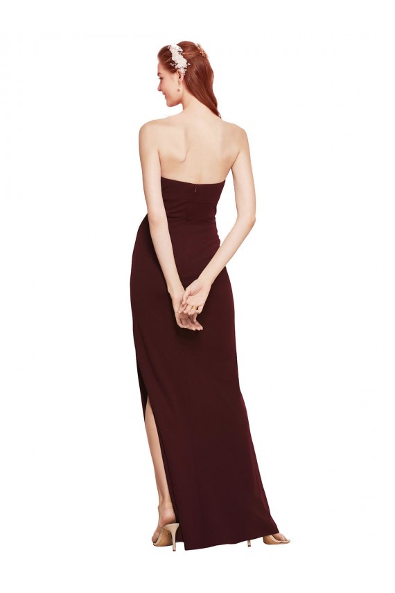 Purchase Long Sleeveless Strapless Sheath Stretch Crepe Evening Dresses Canada