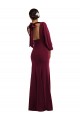 Purchase Long Long Sleeves Bateau Neck Trumpet Crepe Evening Dress Canada