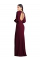 Purchase Long Puff Sleeve Bateau Neck Trumpet Stretch Crepe Evening Dress Canada