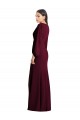 Purchase Long Puff Sleeves V-Neck Trumpet Stretch Crepe Semi Formal Evening Dress Canada