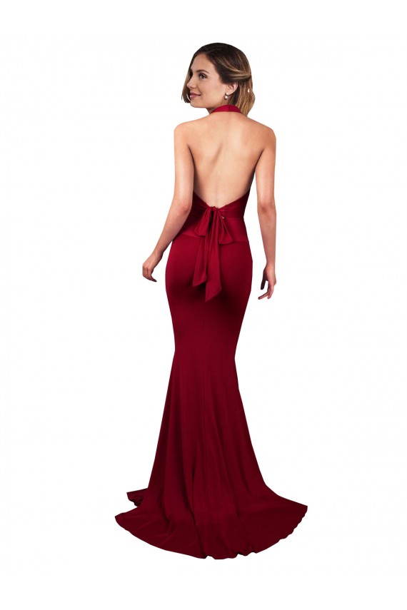 Purchase Long Sleeveless Halter Neck Mermaid Spandex Sexy Evening Dress Canada