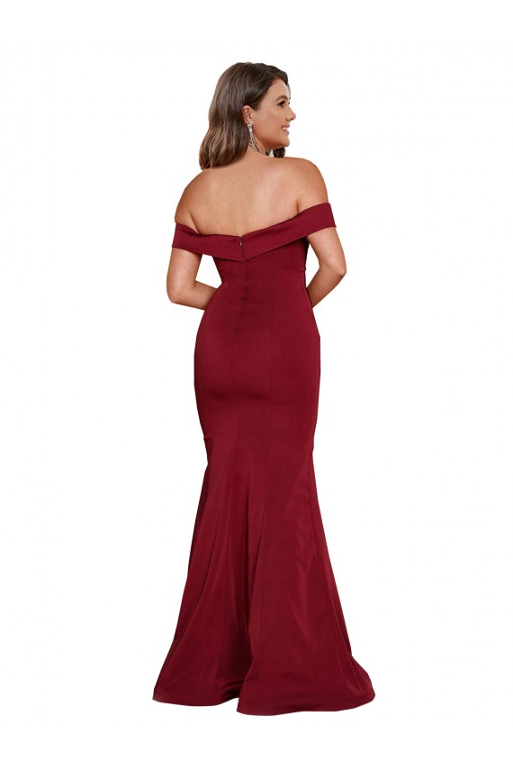 Purchase Long Sleeveless Off the Shoulder Mermaid Spandex Plus Size Evening Dress Canada