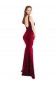Purchase Long Sleeveless Square Neck Mermaid Burgundy Stretch Crepe Evening Dress Canada