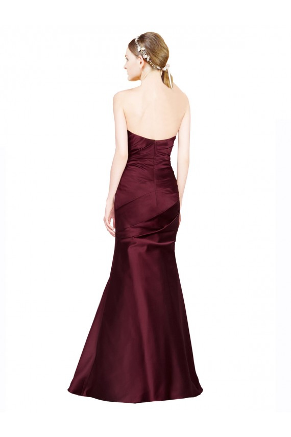 Purchase Long Sleeveless Sweetheart Mermaid Luxe Satin Burgundy Evening Dress Canada