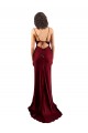 Purchase Long Sleeveless Cowl Neck Sheath Silky Satin Burgundy Evening Dress Canada