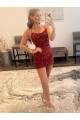Purchase Short Sleeveless Spaghetti Straps Sheath Velvet Sequin Short Homecoming Dress Canada