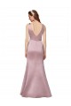 Purchase Long Sleeveless V-Neck Sheath Satin Burgundy Evening Dress Canada
