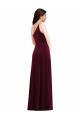 Purchase Long Sleeveless One Shoulder Trumpet Stretch Velvet Maxi Evening Dress Canada