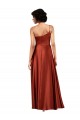 Purchase Long Sleeveless One Shoulder A-Line Silky Satin Burnt Orange Evening Dress Canada