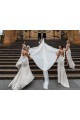 Purchase Long Sleeveless V-Neck A-Line Chiffon Evening Dress Canada