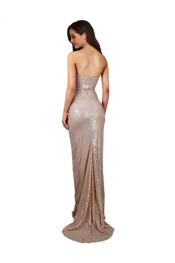 Purchase Long Sleeveless Scoop Neck Mermaid Sequin Sexy Evening Dress Canada