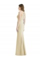 Purchase Long Sleeveless Bateau Neck Trumpet Stretch Crepe Champagne Semi Formal Evening Dress Canada