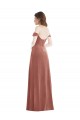 Purchase Long Sleeveless Off the Shoulder A-Line Stretch Velvet Maxi Evening Dress Canada