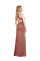 Purchase Long Sleeveless V-Neck A-Line Stretch Velvet Open Back Maxi Evening Dress Canada