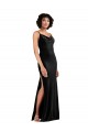Purchase Long Sleeveless Cowl Neck Column Stretch Velvet Evening Dress Canada
