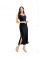 Purchase Midi Length Sleeveless Cowl Neck Column Stretch Velvet Evening Dress Canada