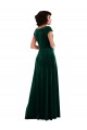 Purchase Long Cap Sleeves Cowl Neck A-Line Stretch Velvet Maxi Evening Dress Canada