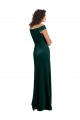 Purchase Long Cap Sleeves Square Neck A-Line Stretch Velvet Evening Dress Canada