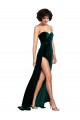Purchase Sweep Train Sleeveless Sweetheart A-Line Stretch Velvet Semi Formal Evening Dress Canada
