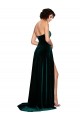 Purchase Sweep Train Sleeveless Sweetheart A-Line Stretch Velvet Semi Formal Evening Dress Canada