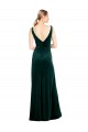 Purchase Long Sleeveless V-Neck A-Line Stretch Velvet Sexy Evening Dress Canada