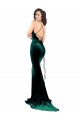 Purchase Sweep Train Sleeveless High Neck Mermaid Stretch Velvet Evening Dress Canada