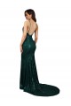 Purchase Long Sleeveless V-Neck Mermaid Sequin Low Back Sexy Evening Dress Canada