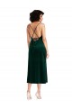 Purchase Midi Length Sleeveless Cowl Neck Sheath Stretch Velvet Dark Green Maxi Evening Dress Canada