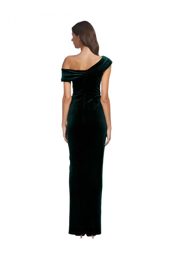 Purchase Long Sleeveless Off the Shoulder Sheath Stretch Velvet Evening Dress Canada